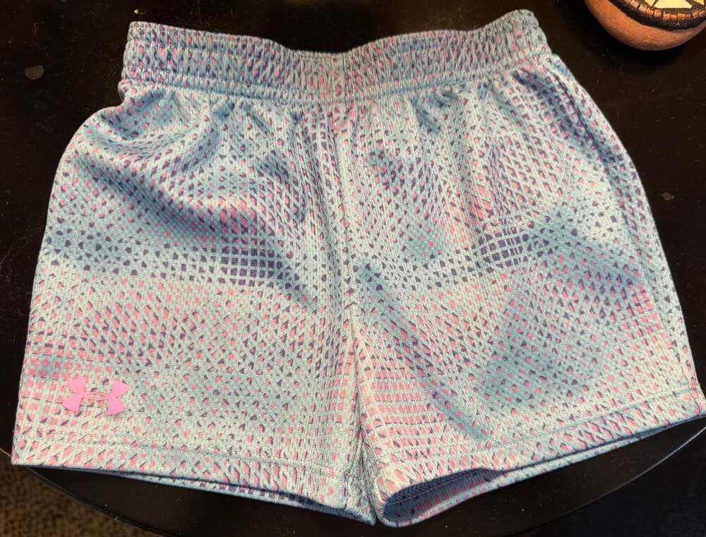 Under Armour Athletic Shorts Size 3T Blue Pink Mesh